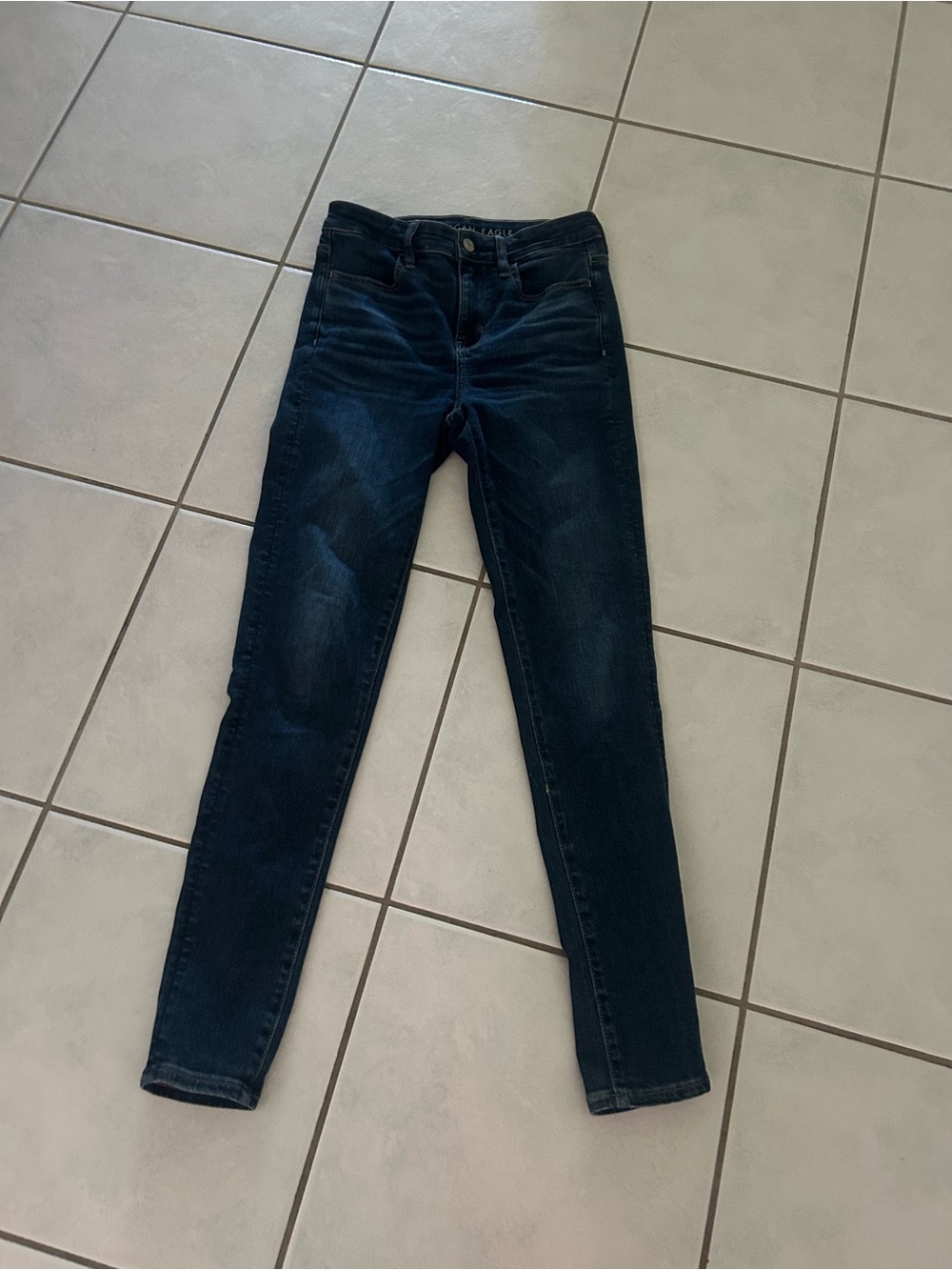American Eagle Outfitters Dark Next Level Stretch Blue Skinny Jeans